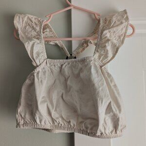 TRIMMED RUFFLED TOP Girls Zara Size 8 EUC